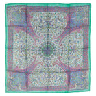 Eșarfă - 100% mătase - 92x92cm - paisley-verde-mov