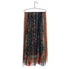 Eșarfă - lână 100% -  70x190 cm - negru/multicolor
