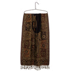 Eșarfă jamavar - lână 100%, 70x190 cm - multicolor negru