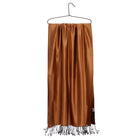 Eșarfă - satin de mătase 100%- reversibilă - 70x190 cm - caramel/maro