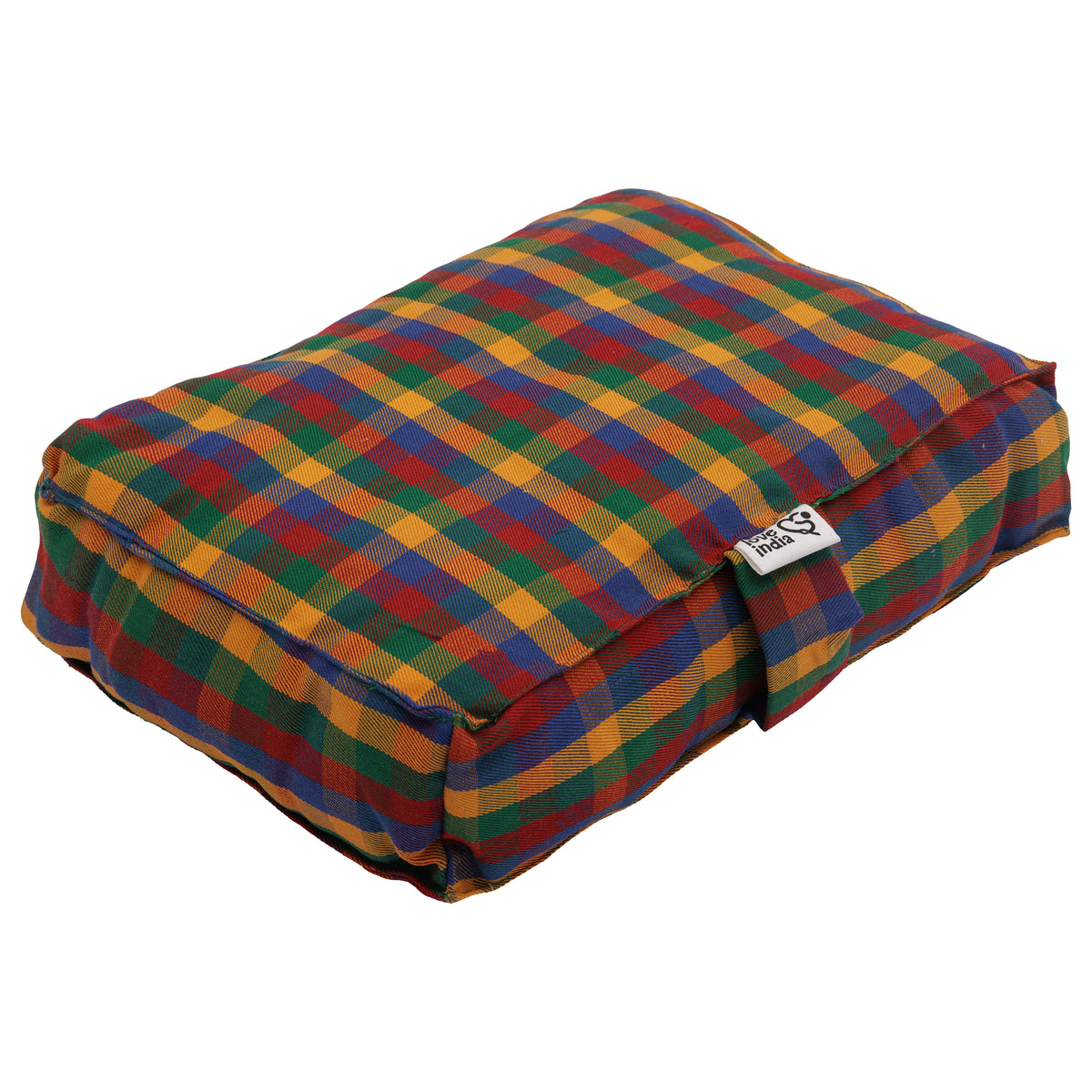 Pernă pentru meditație - 100% bumbac - carouri-multicolor