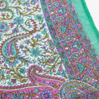 Eșarfă - 100% mătase - 92x92cm - paisley-verde-mov