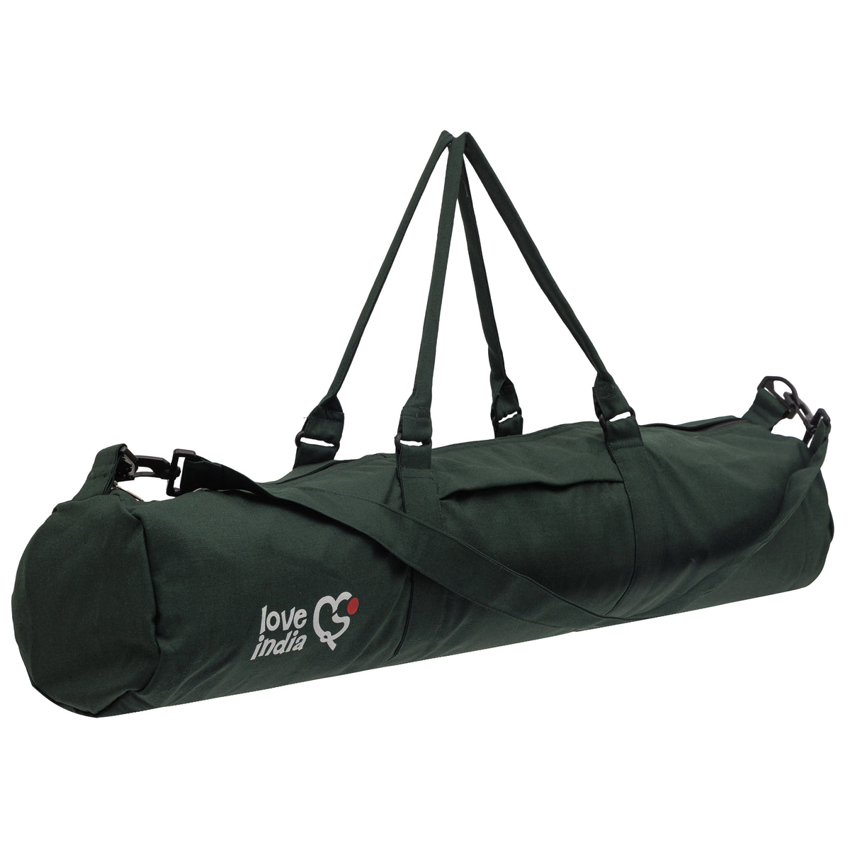 Geantă pentru saltea de yoga - 100% bumbac - verde închis