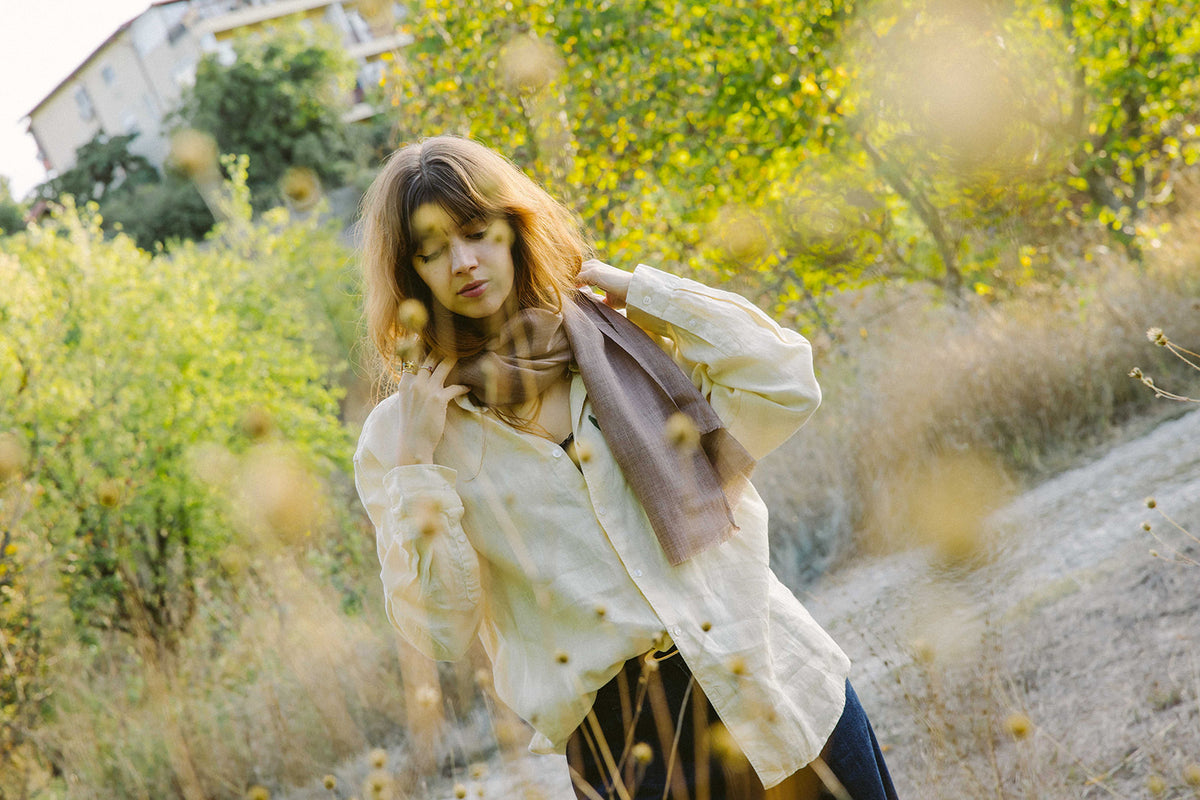 Scarf- Wool/Silk - 70x200cm -