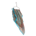Scarf - 100% Silk - 92x92cm- Paisley Filigree Mint &amp; Turquoise