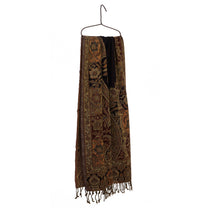 Eșarfă jamavar - lână 100%, 70x190 cm - multicolor negru