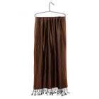 Eșarfă - satin de mătase 100%- reversibilă - 70x190 cm - caramel/maro