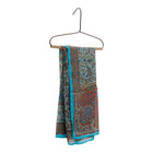 Scarf - 100% Silk - 92x92cm- Paisley Filigree Mint &amp; Turquoise