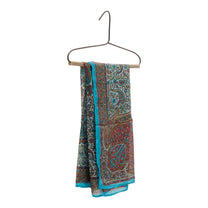 Scarf - 100% Silk - 92x92cm- Paisley Filigree Mint &amp; Turquoise