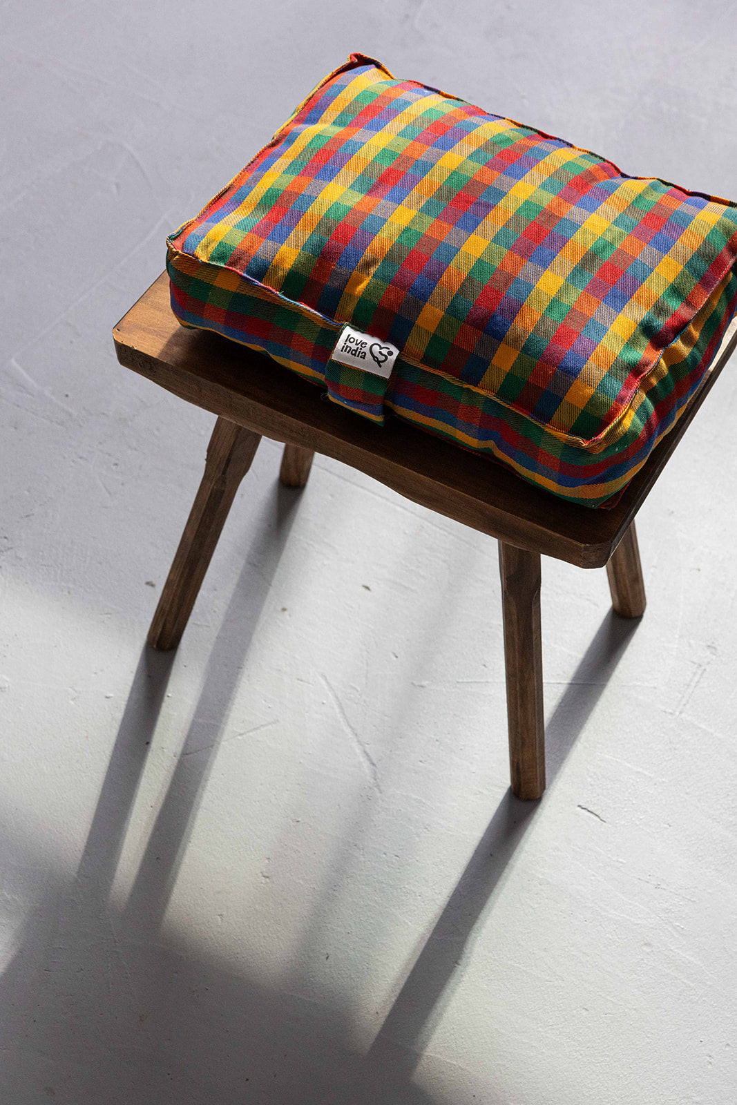 Pernă pentru meditație - 100% bumbac - carouri-multicolor