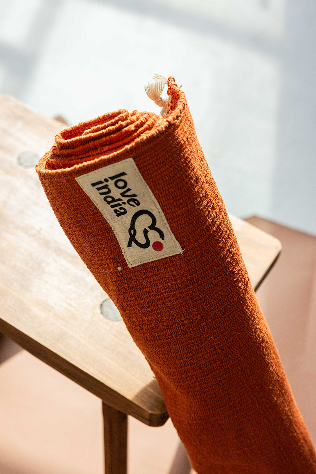 Covor de yoga - 100% bumbac - roșu