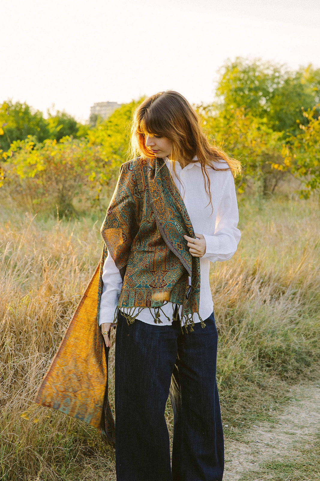Scarf -100% Marino wool - Jamavar - 70x180cm -
