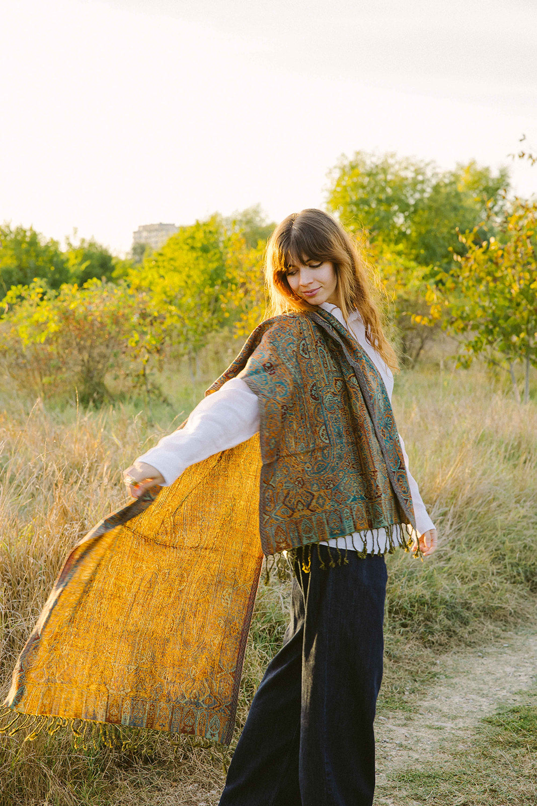 Scarf -100% Marino wool - Jamavar - 70x180cm -