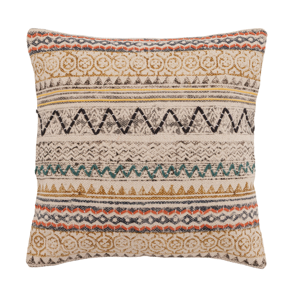 Husă de pernă decorativă - Țesută manual - 100% Bumbac - Model Tribal Zigzag (1)