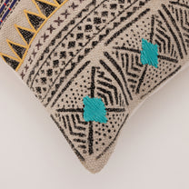 Husă de pernă decorativă - Țesută manual - 100% Bumbac - Model Tribal cu Ciucuri Boho (3)
