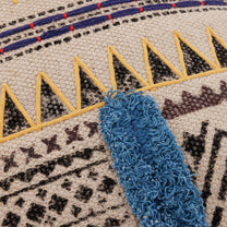 Husă de pernă decorativă - Țesută manual - 100% Bumbac - Model Tribal cu Ciucuri Boho (5)