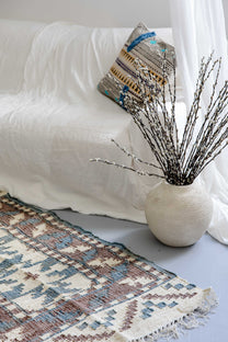 Husă de pernă decorativă - Țesută manual - 100% Bumbac - Model Tribal cu Ciucuri Boho (6)