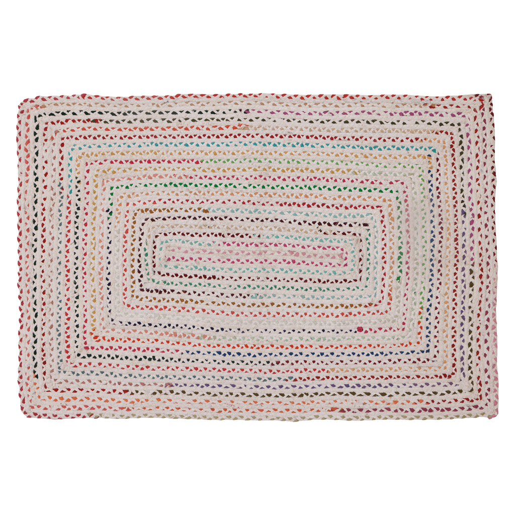 Covor - 100% Bumbac - Împletit manual - Multicolor Curcubeu Chindi (1)