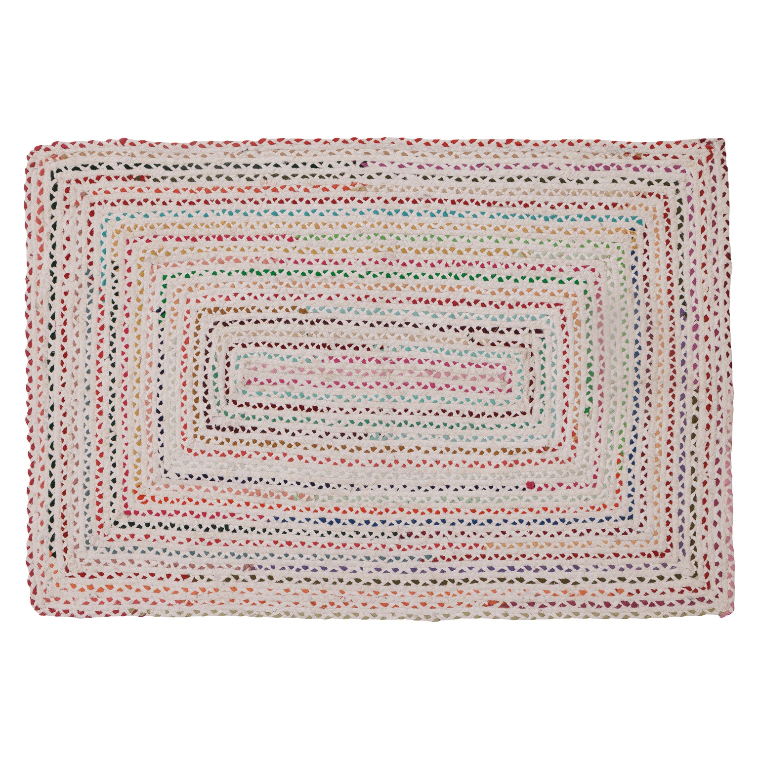 Covor - 100% Bumbac - Împletit manual - Multicolor Curcubeu Chindi (1)