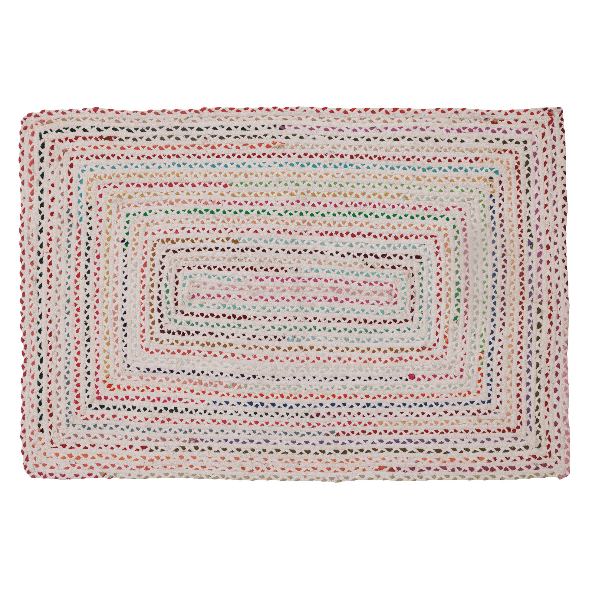 Covor - 100% Bumbac - Împletit manual - Multicolor Curcubeu Chindi (1)