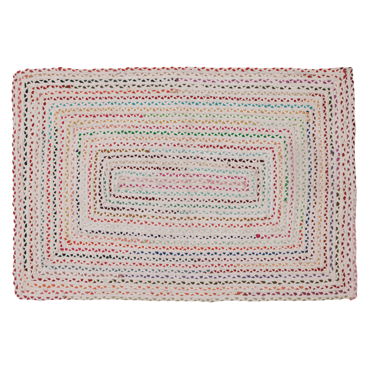 Covor - 100% Bumbac - Împletit manual - Multicolor Curcubeu Chindi (1)