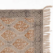 Covor - 100% Bumbac - Țesut manual și imprimat - Medalion Paisley Teracotă (3)