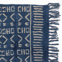 Covor - 100% Bumbac - Țesut manual și imprimat - Model Aztec Albastru Indigo (3)