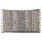 Covor - 100% Bumbac - Țesut manual și imprimat - Panouri Zigzag Albastru Indigo (1)