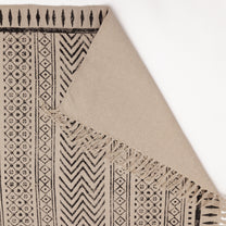 Covor - 100% Bumbac - Țesut manual și imprimat - Panouri Zigzag Cărbune (5)
