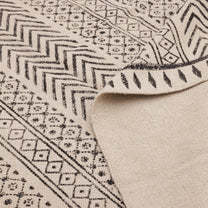 Covor - 100% Bumbac - Țesut manual și imprimat - Panouri Zigzag Cărbune (9)