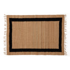 Covor - 100% Iută - Țesut manual - Natur cu Chenar Negru (1)