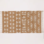 Covor - Iută/Bumbac - Țesut manual - Model Tribal Geometric Crem-Natur (1)