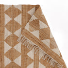 Covor - Iută/Bumbac - Țesut manual - Model Tribal Geometric Crem-Natur (3)