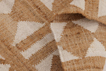 Covor - Iută/Bumbac - Țesut manual - Model Tribal Geometric Crem-Natur (7)