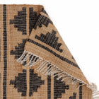 Covor - Iută/Bumbac - Țesut manual - Model Aztec și Romburi Negru-Natur (3)