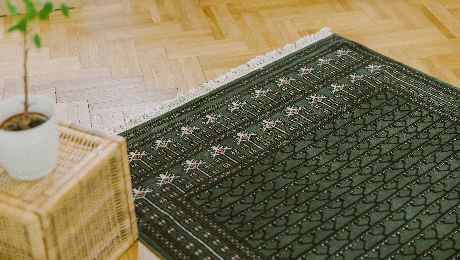 Covor Lână Merinos Înnoat Manual – Hachli Ensi Verde (6)