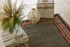 Covor Lână Merinos Înnoat Manual – Geometric Tribal Negru-Teracotă (2)