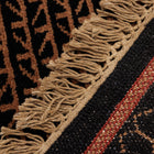 Covor Lână Merinos Înnoat Manual – Geometric Tribal Negru-Teracotă (9)