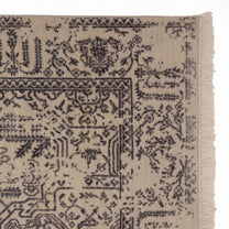 Covor Lână Merinos Înnoat Manual – Vintage Patinat Alabastru-Gri (3)