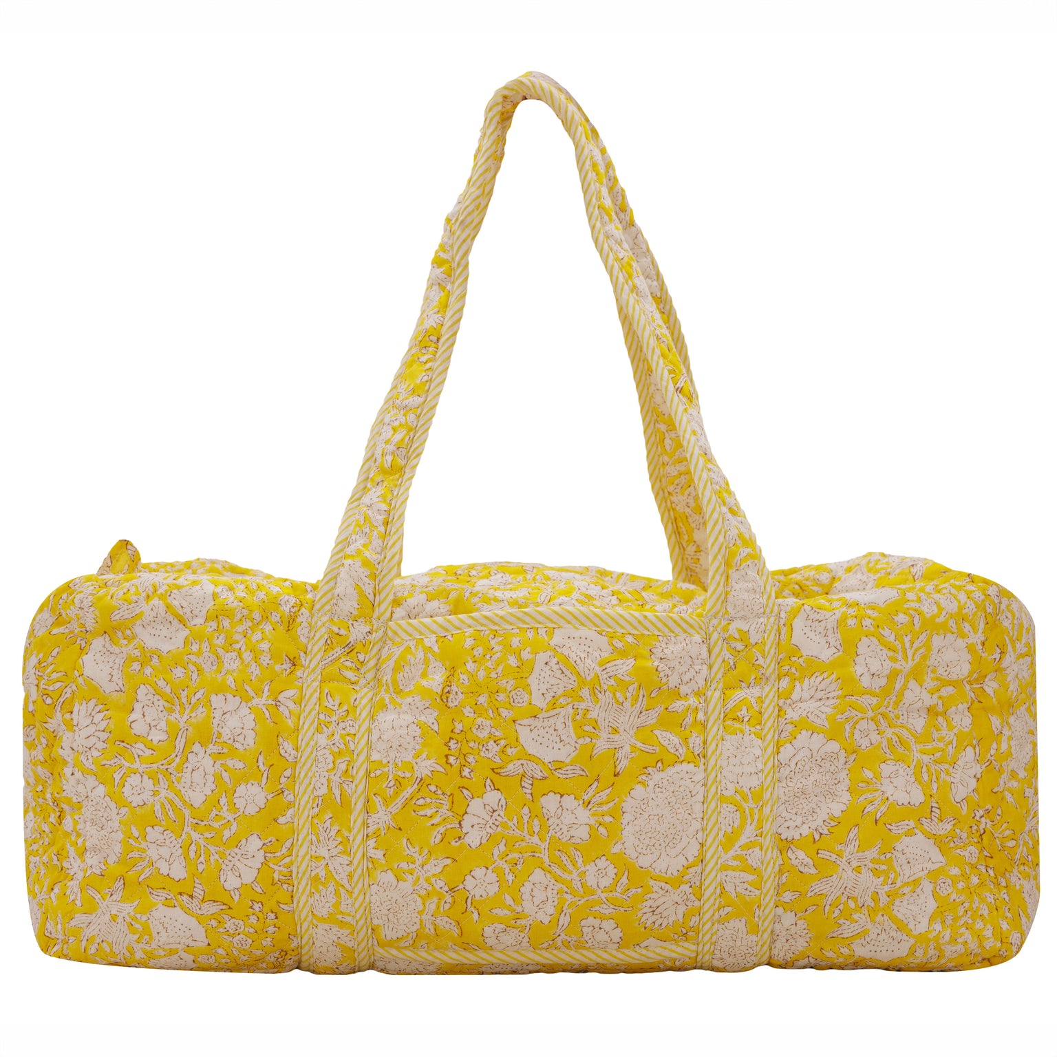 Geantă weekender - 100% Bumbac - Imprimeu Floral Galben (1)