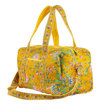 Geantă weekender - 100% Bumbac - Imprimeu Floral Muștar (9)